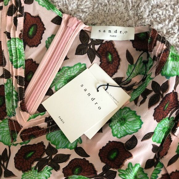 Sandro Petale Floral Silk Dress - Picture 7 of 8